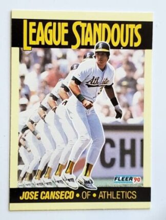 Jose Canseco Fleer 1990 "League Standouts" MLB Trading Card #4 0f 5 Oakland A's