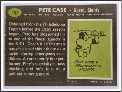Pete Case Topps 1989 #197 Back