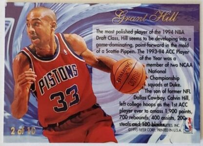 Grant Hill Flair "Wave Of The Future" 1994-95 Basketball Card # 2 of 10 back