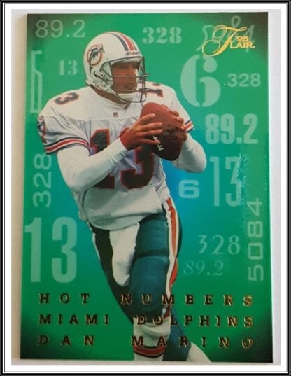 Dan Marino Flair "Hot Numbers" 1995 NFL Trading Card #7 of 10