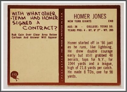 Homer Jones Philadelphia 1967 Back