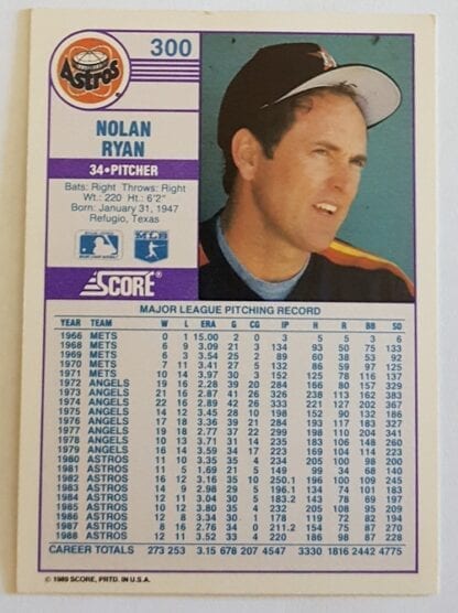 Nolan Ryan Score 1989