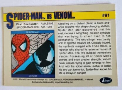 Spider-Man vs Venom Marvel 1991 "Arch-Enemies" Back
