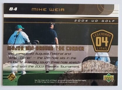 Mike Weir Upper Deck 2004 Golf Back