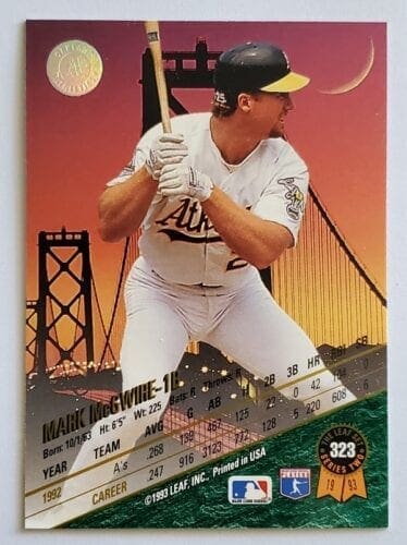 Mark McGwire Leaf 1993 Back