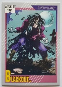 Blackout Marvel 1991 "Super Villains" Card #82
