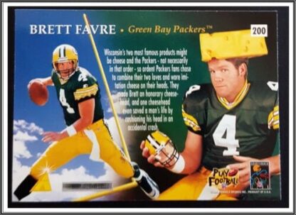 Brett Favre Pinnacle 1996 Card #200 Back