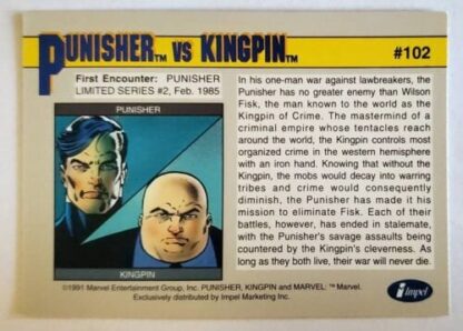 Punisher vs Kingpin Marvel 1991 "Arch-Enemies" Back