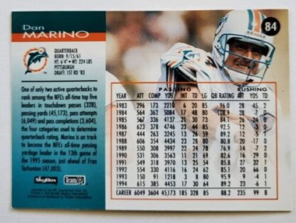 Dan Marino Impact Skybox 1995 NFL Trading Card #84 Miami Dolphins Back