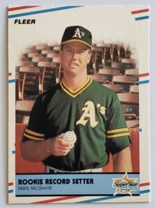 Mark McGwire Fleer 1988 Rookie Record setter MLB Card #629