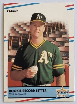 Mark McGwire Fleer 1988 Rookie Record setter MLB Card #629