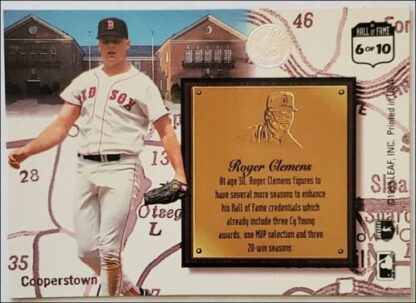 Roger Clemens Leaf 1993 Heading for the Hall MLB Card 6 of 10 Back
