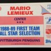Mario Lemieux Topps Sticker 1989 NHL Sports Trading Card #3 Back