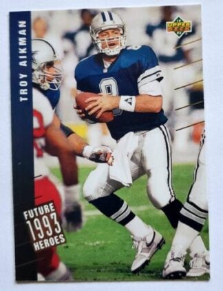 Troy Aikman Upper Deck 1993 "Heroes" card #40 of 45