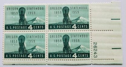 Covered Wagon Mt Hood United States Block of 4 MNH Stamps Scott #1124