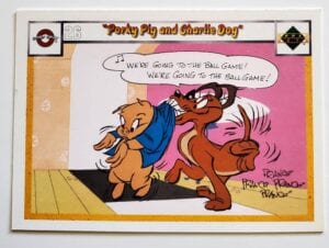 Upper Deck 1990 #23 "Porky Pig and Charlie Dog" Looney Tunes All-Stars