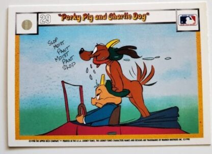 Upper Deck 1990 #23 "Porky Pig and Charlie Dog" Looney Tunes All-Stars Back