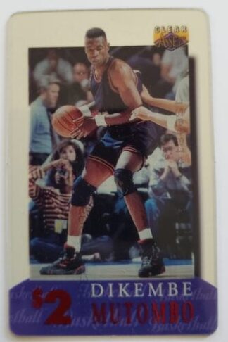 Dikembe Mutombo $2 Phone Card Classic Clear Assets 1996 NBA Card #20 of 30