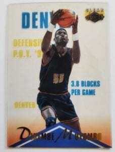 Dikembe Mutombo Classic Clear Asset 1996 NBA Sports Trading Card #23 Denver Nuggets