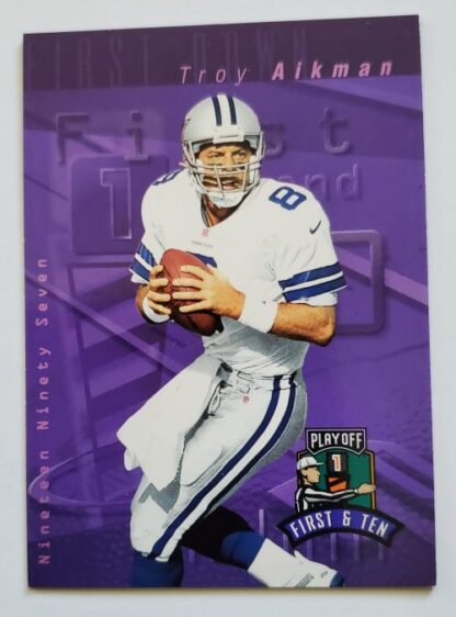 Troy Aikman Playoff 1st and Ten 1997 NFL Card #101