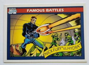 Nick Fury vs Hydra Marvel 1990 "Famous Battles" Trading Card #107
