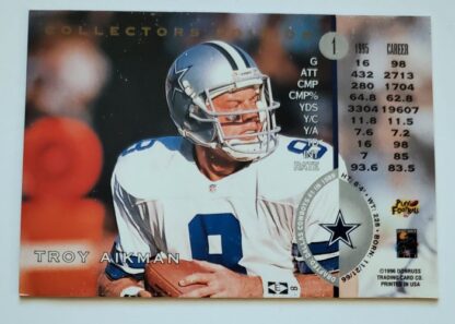 Troy Aikman Leaf 1996 NFL Trading Card #1 Back