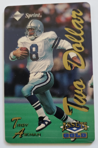 Troy Aikman Classic Gold Assets 1995 $2 Phone Card #5063 of 7741