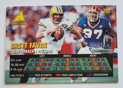 Brett Favre Pinnacle Zenith 1995 Sports Trading Card #Z62 Green Bay Back