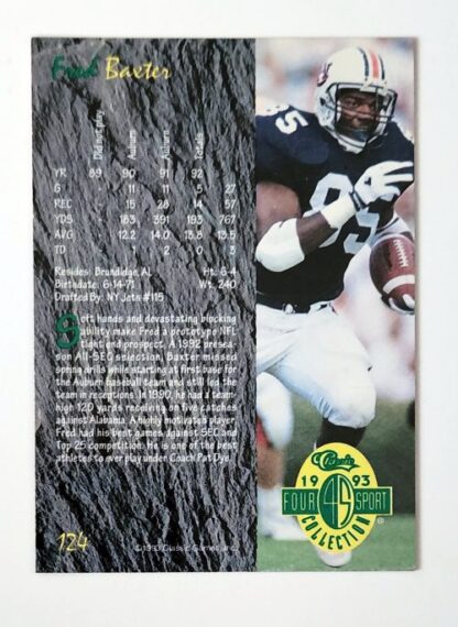 Fred Baxter Classic 4 Sport 1993 College Trading Card #124 Back