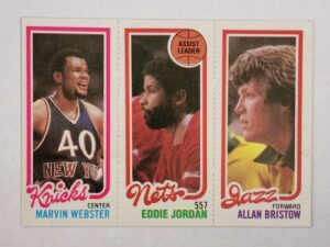NBA Topps 1980 Assist Leaders Marvin Webster, Eddie Jordan, Allan Bristow