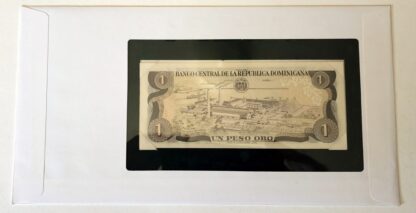 Banknote of Dominican Republic 1 peso No A524133N Franklin Mint