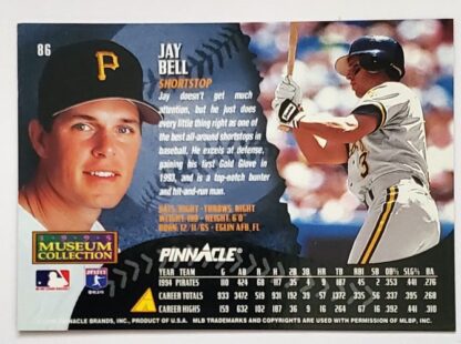 Jay Bell Pinnacle 1995 Museum Collection MLB Trading Card #86 Back