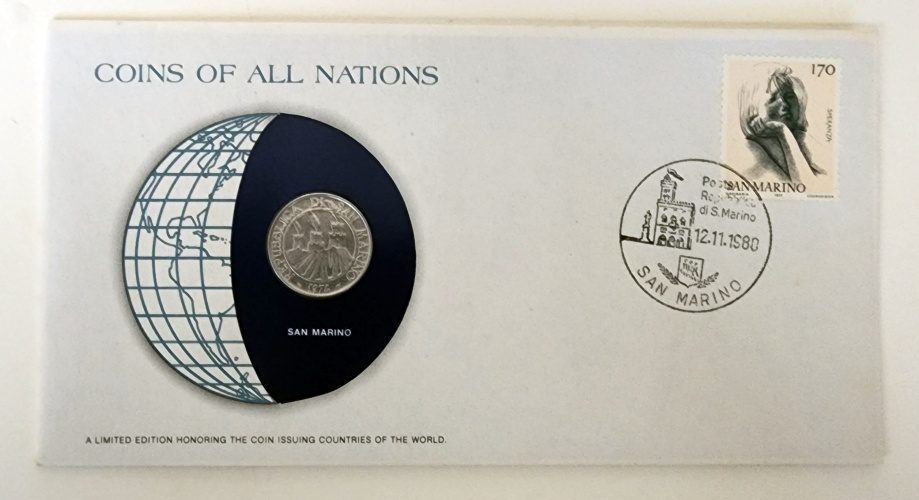Coins Of All Nations San Marino Fresh Mint Coin Franklin Mint C.O.A