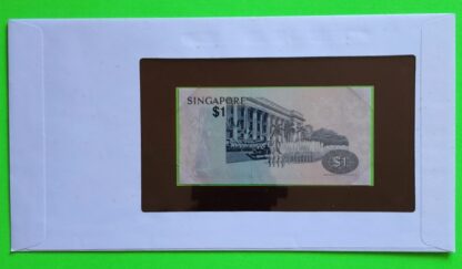 Banknote of Singapore 1 Dollar No.107918 back