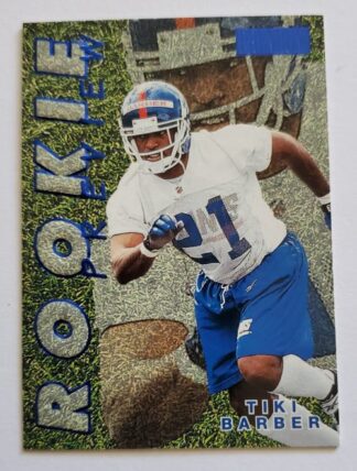 Tiki Barber Skybox "Rookie Preview"" 1997 Sports Card #2 of 15