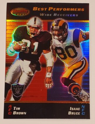 Tim Brown / Isaac Bruce Bowman's Best 2000 "Best Performers" NFL Card #98