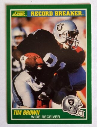 Tim Brown Score 1989 "Record Breaker" NFL Trading Card #328