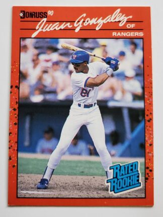 Juan Gonzalez Donruss 1990 Error MLB Trading Card #33 Texas Rangers