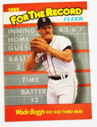 Wade Boggs Fleer 1989 "For The Record" MLB Trading Card #1 of 6 Boston Red Sox