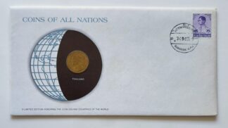 Thailand Coin Of All Nations Stamped Envelope Franklin Mint C.O.A