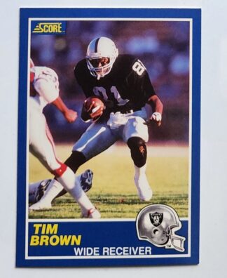 Tim Brown Score 1989 NFL Trading Card #86 Los Angeles Raiders