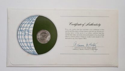Bolivia Coin Of All Nations Stamped Envelope Franklin Mint C.O.A Back