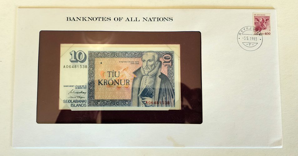 Iceland banknote 10 Kronur No A06481538