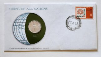 Indonesia Coin Of All Nations Stamped Envelope Franklin Mint C.O.A