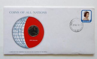 New Zealand Mint Coin Stamped Envelope Franklin Mint