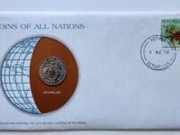 Seychelles Mint Coin Stamped Envelope Franklin Mint with C.O.A