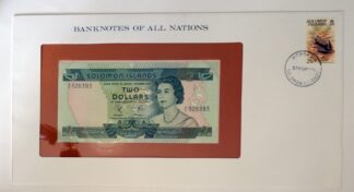 Solomon Islands Banknote 2 Dollars No. 526393 Franklin Mint