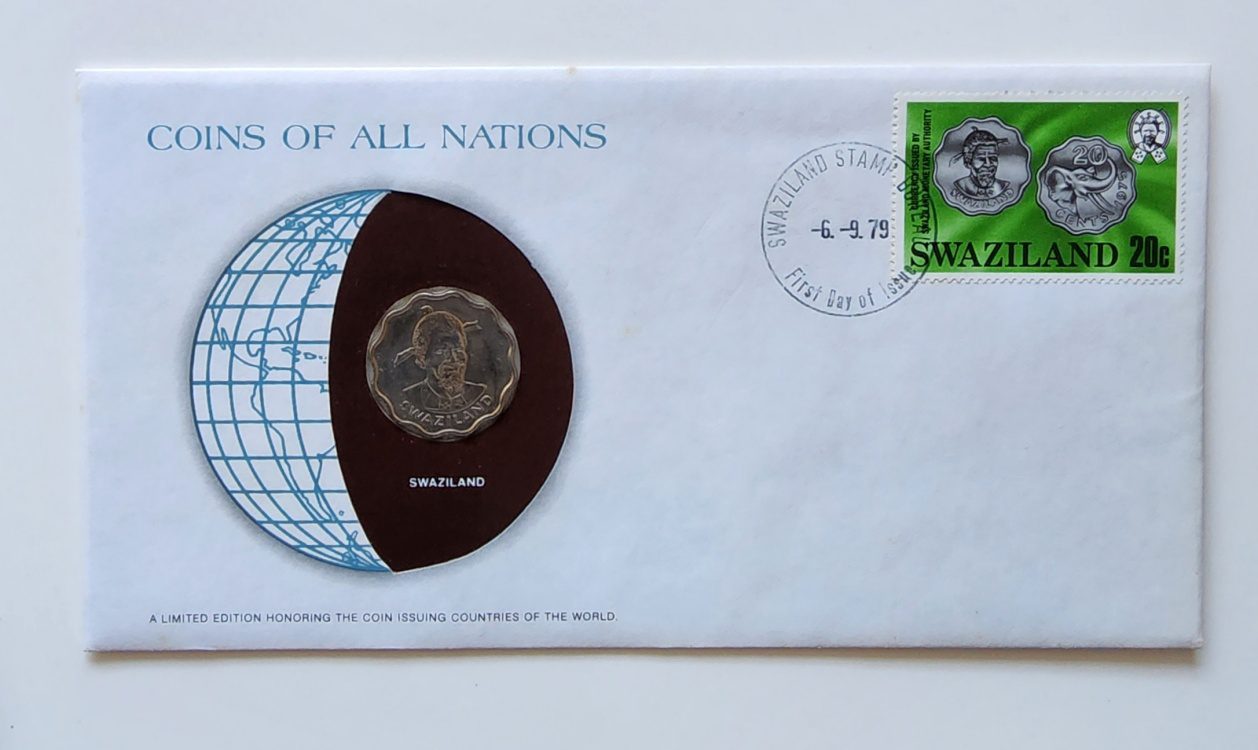 Swaziland Mint Coin Stamped Envelope Franklin Mint with C.O.A