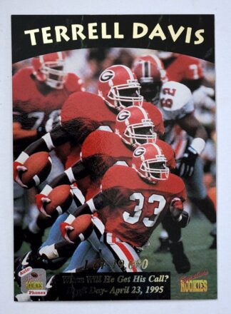 Terrell Davis Signature Rookies 1995 NFL Card #19 Georgia Bulldogs