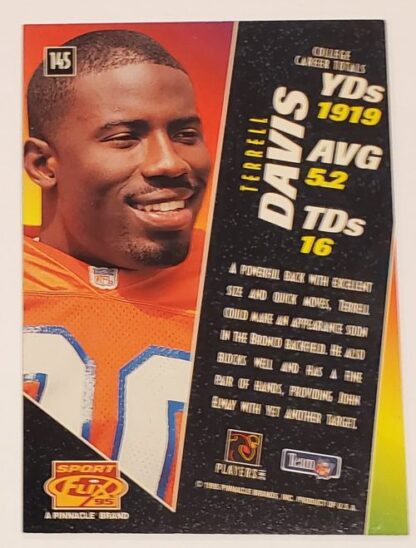 Terrell Davis Sportflix 1995 "Rookie" NFL Card #145 Denver Broncos Back